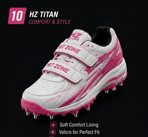 รองเท้าคริกเก็ต HIT ZONE รุ่น Best แบบมีปุ่มโลหะ น้ำหนักเบา รองเท้ากีฬาสำหรับมืออาชีพ ยึดเกาะดีเยี่ยม สวมใส่สบาย เหมาะสำหรับการตีและการขว้างลูก - Product Image 3