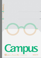 Cuaderno Espiral Plano Semi-B5 KOKUYO Campus X Zoff, 7mm, con Puntos, Rayado A, 30 Hojas, Azul Claro, Papel Japonés, para Estudiantes