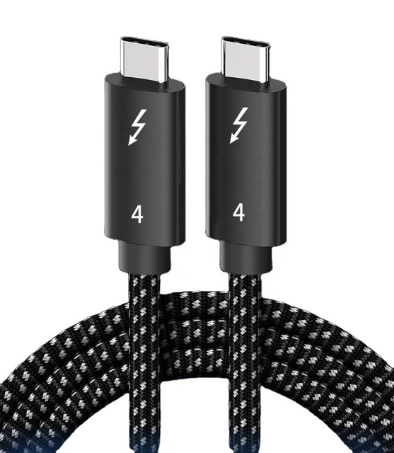 Support High-speed Transfer Thunderbolt4 USB4 E-marker Chipset PD100W 5A20V 40Gbps 8K60HZ Nylon Braided Type C 1m Cable