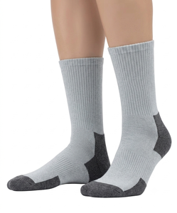 Custom Breathable Cotton Blend Crew <b>Socks</b> Contrast Heel Toe Performance <b>Socks</b> Factory Performance Crew <b>Socks</b> <b>Moisture</b>-Wicking - Product Image 1