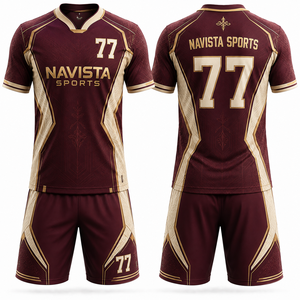 Ensemble d'uniformes de football en tissu 100 % polyester durable, séchage rapide, respirant, design athlétique pour clubs/écoles/équipes - Product Image 5