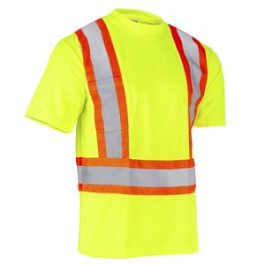 Camisetas de trabajo personalizadas al por mayor, de alta visibilidad, transpirables, de poliéster, para construcción de carreteras - Product Image 1