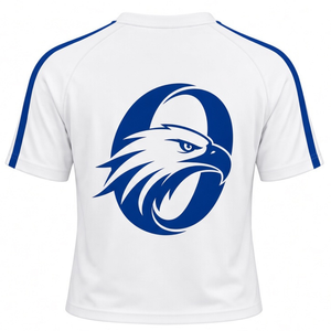 White Blue Cheer Jersey Short Sleeve Team Sports Shirt Athletic Performance Uniform Top Training Practice Competition Apparel - Product Image 2