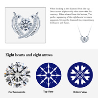 Pendentif en moissanite couleur D VVS en forme d'ailes d'ange, collier en argent sterling 925 pour femme, cadeau d'anniversaire