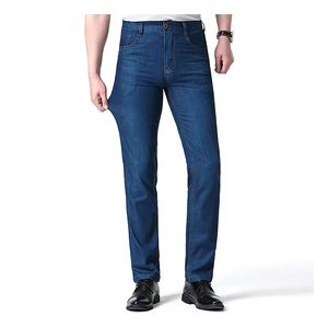 Jeans de Mezclilla Casuales de Cintura Alta para Hombre, Diseño Recto, Transpirables, Personalizables, para Venta al por Menor y al por Mayor - Product Image 2