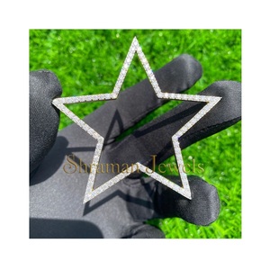 925 <b>Silver</b> Moissanite Diamond Bling Star David Necklace Iced Gold Plated Ethnically Inspired Hip Hop Fine Pendants Custom Gifts - Product Image 2