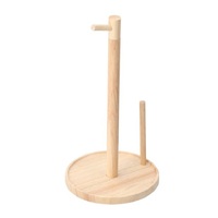 Organisateur d'épices en bois d'acacia écologique très tendance - Support multifonctionnel rustique pour serviettes en papier pour comptoir de cuisine