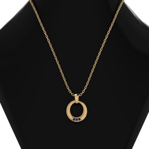 Collar con Colgante de Tres Piedras de Plata de Ley 925 Chapado en Oro de 18k, Estilo Minimalista, Regalo para Parejas, Amor Eterno, Zafiro y Cuarzo - Product Image 5