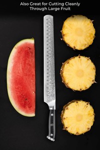 Cuchillo de chef de acero de Damasco con mango de madera, hoja recta y espesa, cuchillo de cocina - Product Image 4