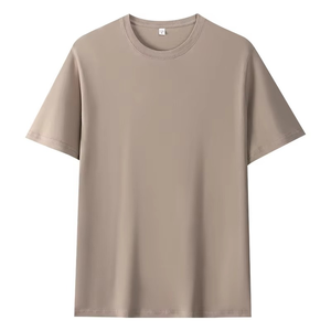 Camiseta de cuello redondo de 260g con diseño de logotipo personalizado bordado e impreso para hombre y mujer, de color sólido, holgada y cómoda. - Product Image 2