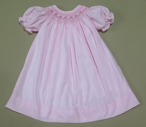 Collection Bébé et Tout-Petit Rose Nœud Papillon Style Doux, Respirante, Écologique, Smocked, Polyester/Coton - Product Image 1