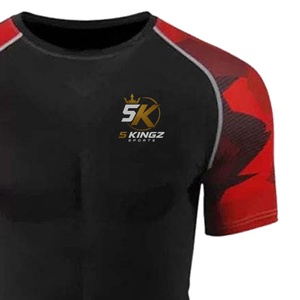 5 Sports Adultes Hommes T-shirt de compression MMA classique Noir Rouge Impression par sublimation Évacuation de l'humidité Séchage rapide Respirant - Product Image 6