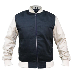 Vintage Style Wool Varsity <b>Jacket</b> with Leather Sleeves Stand Collar Solid Unisex Letterman Bomber Urban Streetwear Trend Coat - Product Image 2