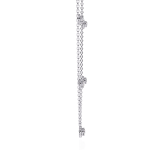 สร้อยคอจี้เพชรทรงห้าเหลี่ยมประดับเพชร PT950 แพลตตินั่ม - Product Image 3