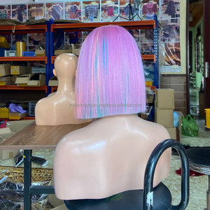 Hot Trending Rainbow Color <b>Bob</b> <b>Wigs</b> Human Hair Lace Front Glueless Short Customized Texture 180% Density Vietnamese Raw Hair - Product Image 3