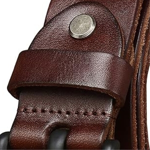 Ceinture en cuir véritable pour homme, style vintage, avec boucle ardillon en alliage, respirante et confortable, largeur 3,5 cm, idéale pour le business et le quotidien – Meilleure vente - Product Image 6