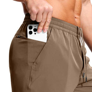 Shorts de tennis pour hommes, personnalisables, à taille élastique avec cordon de serrage, séchage rapide, respirants, écologiques, motif uni, style vintage, pour la gym et le sport - Product Image 3