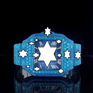 NYC DIAMOND EMPIRE Luxury Elegant Vintage Automatic <b>Mechanical</b> Stainless Steel Square Case 41mm Dial Glass Blue Moissanite <b>Watch</b> - Product Image 1