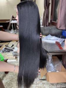 วิกผมคนทรงตรงมีโครงหนา180% 4x4วิกผมยาวแบบสองชั้นทำจากผมคนเวียดนามเกรด12A - Product Image 4