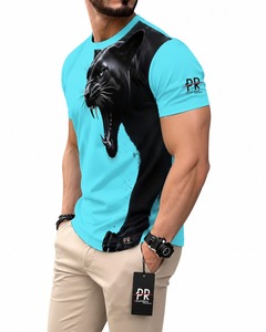 Camiseta de Cuello Redondo para Hombre, Estilo 2026, de Alta Calidad, con Logotipo Impreso en DTF Personalizado, Color Personalizado, Ecológica, Transpirable y de Corte Cuadrado - Product Image 4