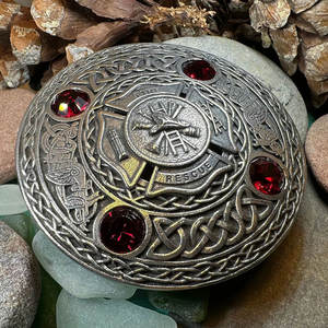 Pin de tartán celta de bombero, pin grande de cuadros, broche de peltre rojo, insignia para kilt escocés y traje de las Tierras Altas 2026 - Product Image 6