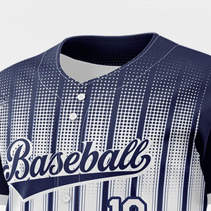 OEM Breathable Quick Dry Printed 100% Polyester <b>Custom</b> Baseball Jersey for Men V-neck Crop Top with <b>Custom</b> Colors & Logo - Product Image 6