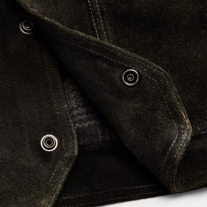 Premium Shearling Collar <b>Suede</b> Western <b>Jacket</b> Men Vintage Ranch OEM Custom Heritage Luxury Outerwear Heavyweight Distressed - Product Image 6