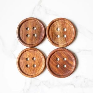 Juego de Posavasos Redondos de Madera Curio Craft, Resistentes al Calor, Ecológicos, Duraderos, No Tóxicos, Diseño Moderno, Tapetes y Almohadillas - Product Image 4
