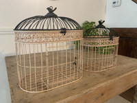Cage à oiseaux décorative vintage en métal forgé rustique fait à la main pour la maison et le jardin