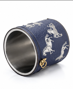 Luxury Horse Pattern Champagne <b>Ice</b> <b>Bucket</b> Wine Cooler Faux Leather Decorative Bar <b>Table</b> Bottle Holder Gift - Product Image 4