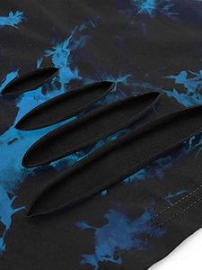 Ropa Deportiva de Buena Calidad, Top Corto Estampado para Mujer, Camiseta Tie Dye Lisa Teñida, 100% Algodón Transpirable, Camiseta de Manga Corta - Product Image 3