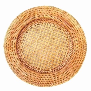Natural Rattan Charger Plate Handwoven Round <b>Wicker</b> <b>Placemat</b> for Wedding Event Hotel Table Decoration - Product Image 1