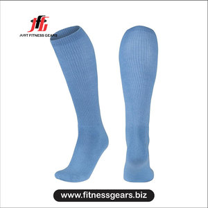 Just Fitness Gears Knee High <b>Socks</b> Solid Blue Breathable Spandex Polyester Adult Summer Cycling <b>Compression</b> <b>Socks</b> - Product Image 1