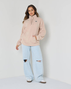 Sweat à capuche demi-zip en polaire sherpa personnalisé pour femme, vêtements d'hiver OEM sous marque privée, sweats à capuche pour femme - Product Image 4