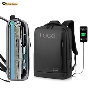 Softback Backpack 15 Inches Nylon Laptop <b>Bag</b> with USB Port Unisex Minimalist Style Zipper Closure - Product Image 4