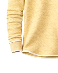 Sudadera Henley para Hombre, Color Amarillo Mostaza, Estampado Geométrico, Manga Larga, Felpa Francesa, Corte Regular, Informal, para Invierno - Product Image 6