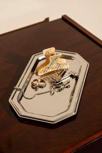 Plateau de service en métal pour collations et boissons, idéal pour les cafés et restaurants, plateau et plat argentés - Product Image 6