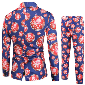 Ensemble trois pièces pour homme : veste, gilet et pantalon imprimés, coupe ajustée, style décontracté, pour chanteur ou adulte - Product Image 2