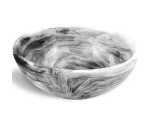 Moderno tazón de resina hecho a mano con patrón de mármol y acabado pulido para servir comida en el hogar, procedente de la India. - Product Image 1