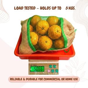 Bolsa de malla de yute con cordón, 38*28 cm, reutilizable, transpirable, para almacenamiento de alimentos, soporta hasta 5 kg de frutas y verduras - Product Image 5