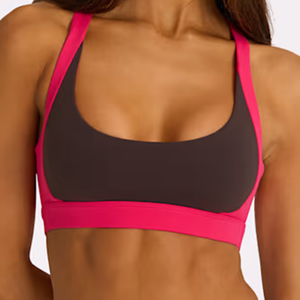 MILIENZ Soutien-gorge de sport pour femme, bleu marine, à bretelles convertibles, taille mi-haute, design torsadé, maintien léger, sans coutures, respirant, pour le yoga et l'activité - Product Image 5