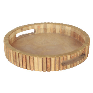 Plateau de service en bois artisanal ST-006 |   Plateau décoratif pour la maison, Inde - Product Image 2
