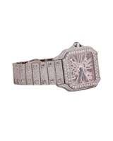Montre de luxe personnalisée Hip Hop en acier inoxydable avec mouvement à quartz pour hommes, cadran en cristal saphir, design unique d'Inde