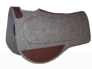 All Purpose Saddle <b>Pad</b> Nonwoven <b>Felt</b> Fleece Lining Brown Trim for Riding - Product Image 1