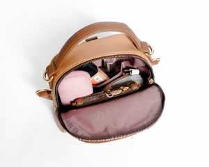 Premium Synthetic Leather Freya Bag Lady Solid Pattern Multi-functional Convertible Backpack Sling Bag Removable <b>Coin</b> <b>Wallet</b> - Product Image 6