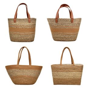 SIERRA Women's <b>Straw</b> Casual Tote <b>Bag</b> with Striped Pattern Zipper Closure & Tassel Decoration - Product Image 1