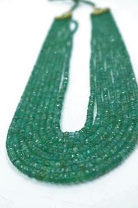 Nouveauté Collier artisanal en pierres précieuses naturelles émeraude zambienne facettée en forme de rondelle 3-5 mm - Product Image 5