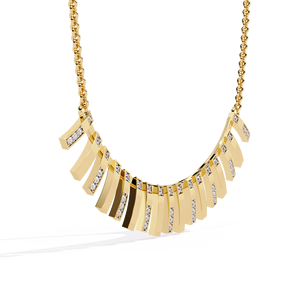 Elegant Diamond Fringe <b>Statement</b> <b>Necklace</b> with Sparkling Cascading Pendant Design for Women - Product Image 2