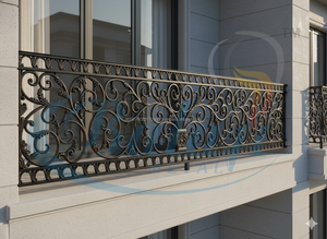 Balustrade en fonte décorative royale moderne, gris naturel, résistante aux intempéries, durable, pour balcon, villas, appartements, hôtels, Balaji - Product Image 6