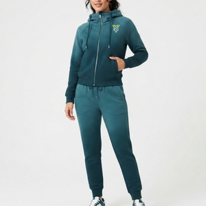 Conjunto Deportivo de Mujer con Capucha, Color Sólido, Manga Larga, Tejido de Felpa, Transpirable, de Secado Rápido, Corte Regular, 2 Piezas, Sudadera y Pantalones - Product Image 5